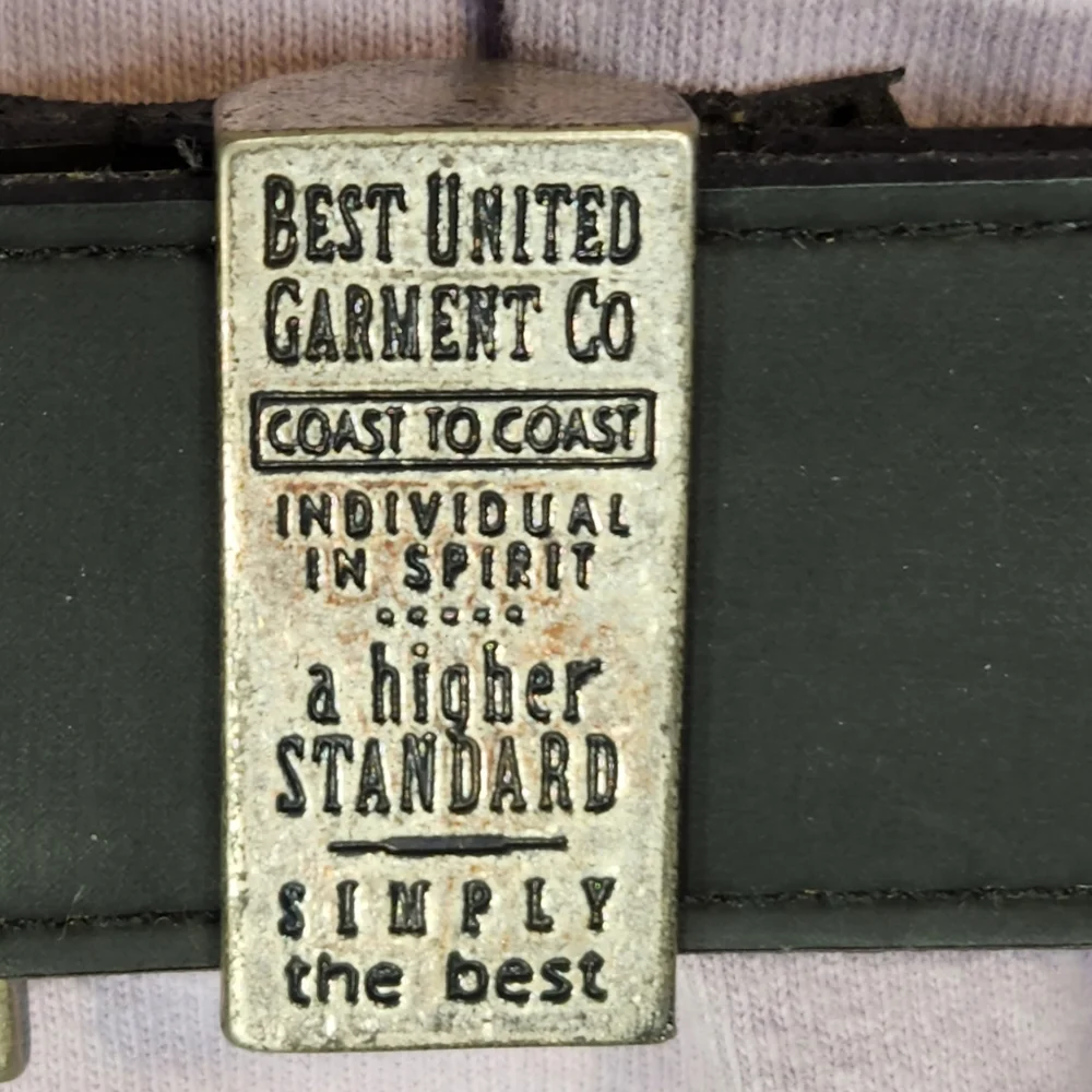 Best United Garment Company Distressed Vinyl Black Belt Size M/L